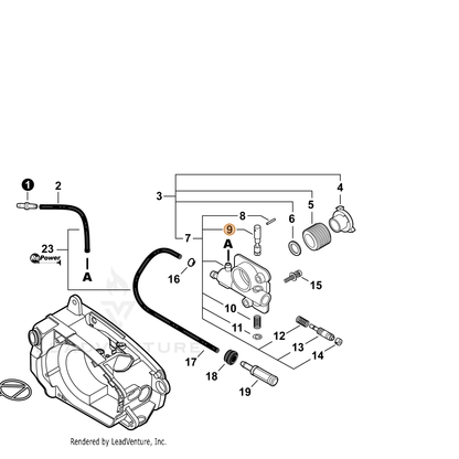 ECHO part P003001370 — IPL diagram snippet (6x zoom, amber highlight)