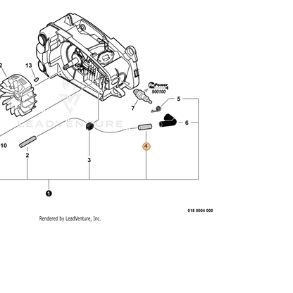 ECHO part P003001440 — IPL diagram snippet (6x zoom, amber highlight)