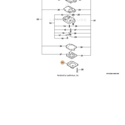 ECHO part P003001500 — IPL diagram snippet (6x zoom, amber highlight)