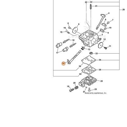 ECHO part P003001800 — IPL diagram snippet (6x zoom, amber highlight)