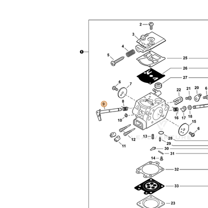 ECHO part P003001810 — IPL diagram snippet (6x zoom, amber highlight)