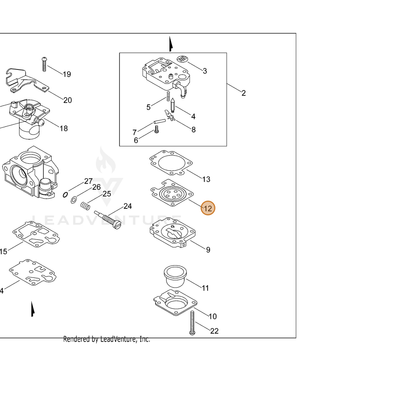 ECHO part P003001850 — IPL diagram snippet (6x zoom, amber highlight)