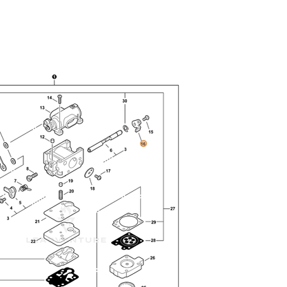 ECHO part P003002070 — IPL diagram snippet (6x zoom, amber highlight)
