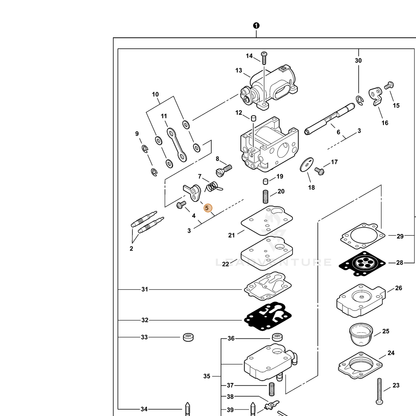 ECHO part P003002090 — IPL diagram snippet (6x zoom, amber highlight)