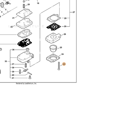 ECHO part P003002120 — IPL diagram snippet (6x zoom, amber highlight)
