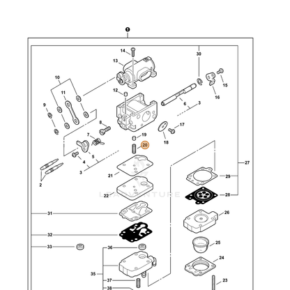 ECHO part P003002140 — IPL diagram snippet (6x zoom, amber highlight)