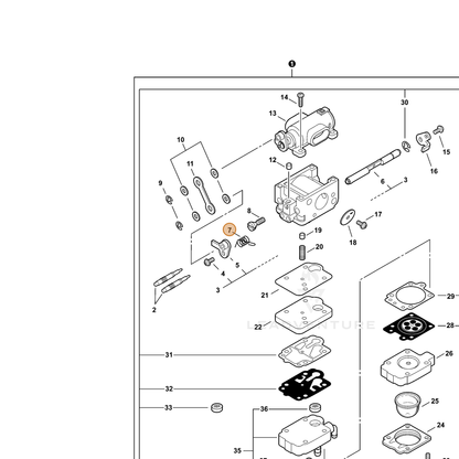 ECHO part P003002150 — IPL diagram snippet (6x zoom, amber highlight)
