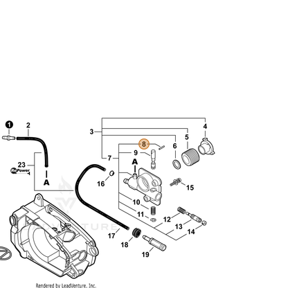 ECHO part P003002180 — IPL diagram snippet (6x zoom, amber highlight)