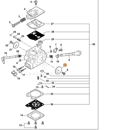 ECHO part P003002250 — IPL diagram snippet (6x zoom, amber highlight)