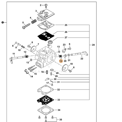 ECHO part P003002260 — IPL diagram snippet (6x zoom, amber highlight)