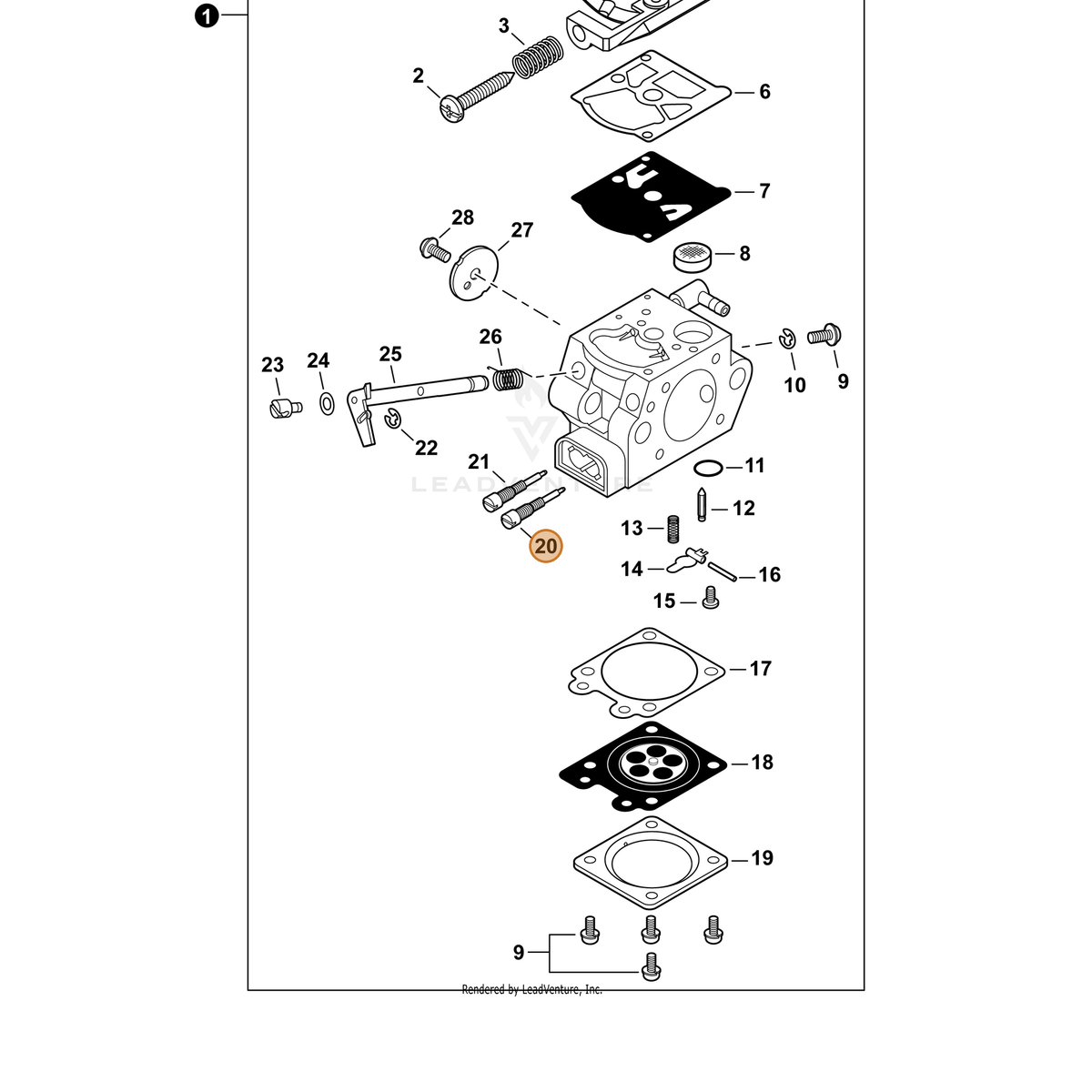 ECHO part P003002270 — IPL diagram snippet (6x zoom, amber highlight)
