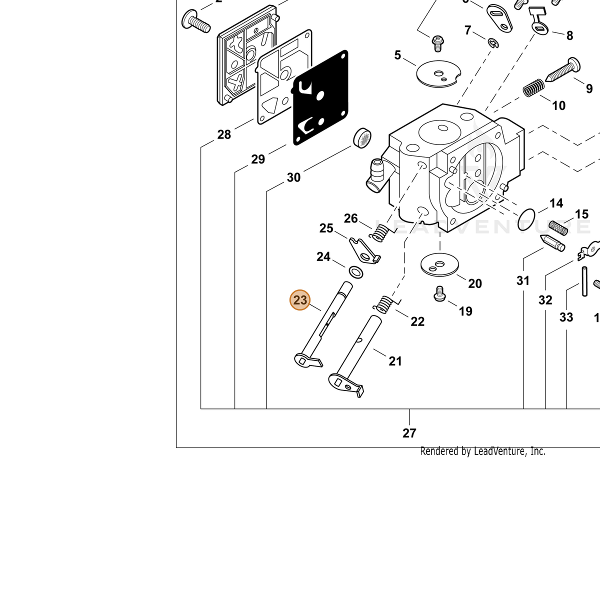 ECHO part P003002290 — IPL diagram snippet (6x zoom, amber highlight)