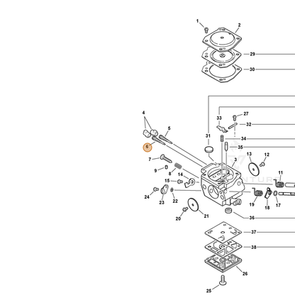 ECHO part P003002310 — IPL diagram snippet (6x zoom, amber highlight)