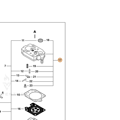 ECHO part P003002410 — IPL diagram snippet (6x zoom, amber highlight)
