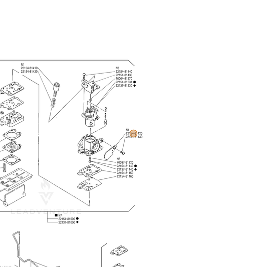 Echo part P003002940 — IPL diagram snippet (6x zoom, amber highlight)