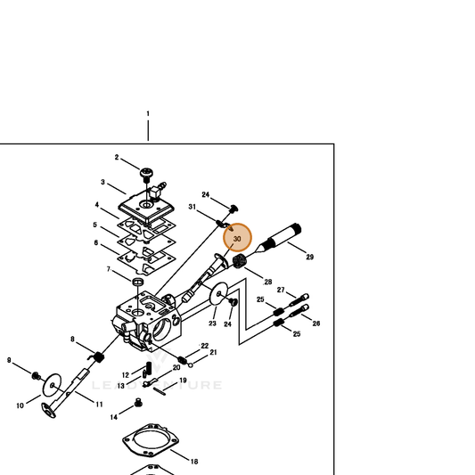 Echo part P003003120 — IPL diagram snippet (6x zoom, amber highlight)