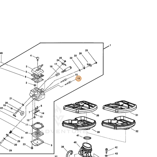Echo part P003003480 — IPL diagram snippet (6x zoom, amber highlight)