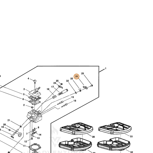 Echo part P003003490 — IPL diagram snippet (6x zoom, amber highlight)