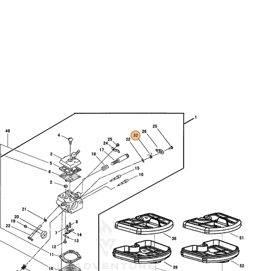 Echo part P003003510 — IPL diagram snippet (6x zoom, amber highlight)