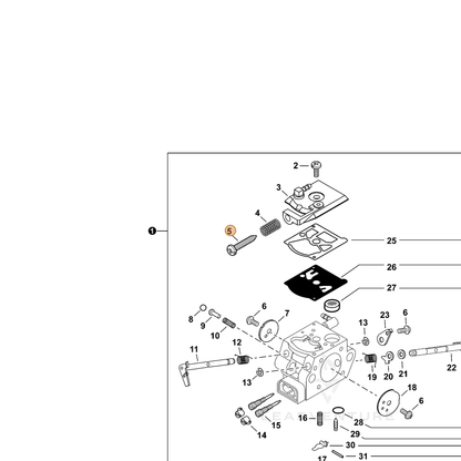 ECHO part P003003650 — IPL diagram snippet (6x zoom, amber highlight)