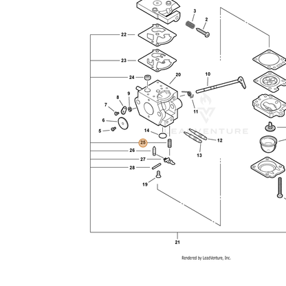 ECHO part P003003860 — IPL diagram snippet (6x zoom, amber highlight)