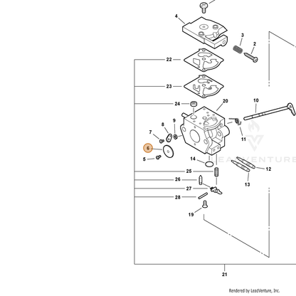 ECHO part P003003900 — IPL diagram snippet (6x zoom, amber highlight)