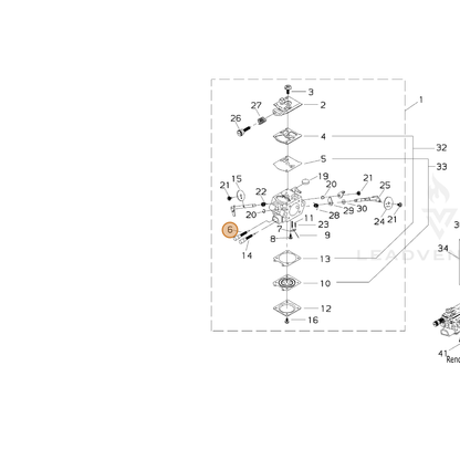 Echo part P003004190 — IPL diagram snippet (6x zoom, amber highlight)