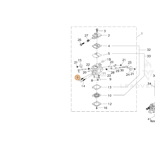 Echo part P003004190 — IPL diagram snippet (6x zoom, amber highlight)