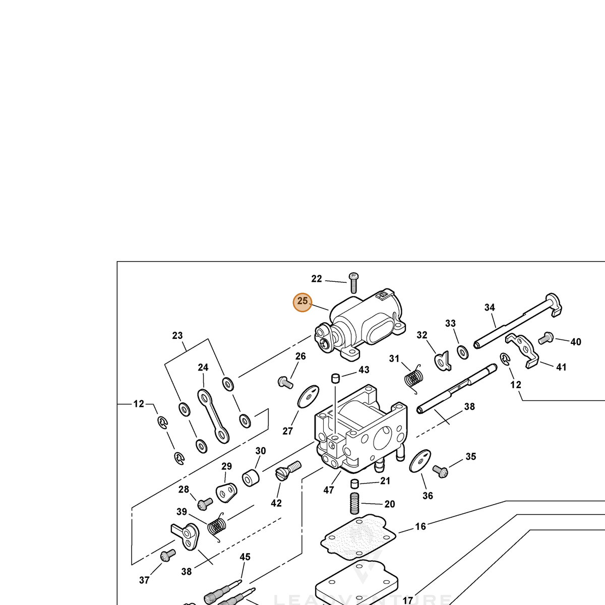 ECHO part P003004230 — IPL diagram snippet (6x zoom, amber highlight)