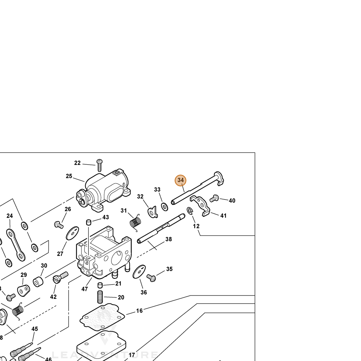 ECHO part P003004270 — IPL diagram snippet (6x zoom, amber highlight)