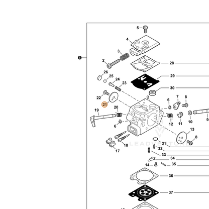 ECHO part P003005070 — IPL diagram snippet (6x zoom, amber highlight)
