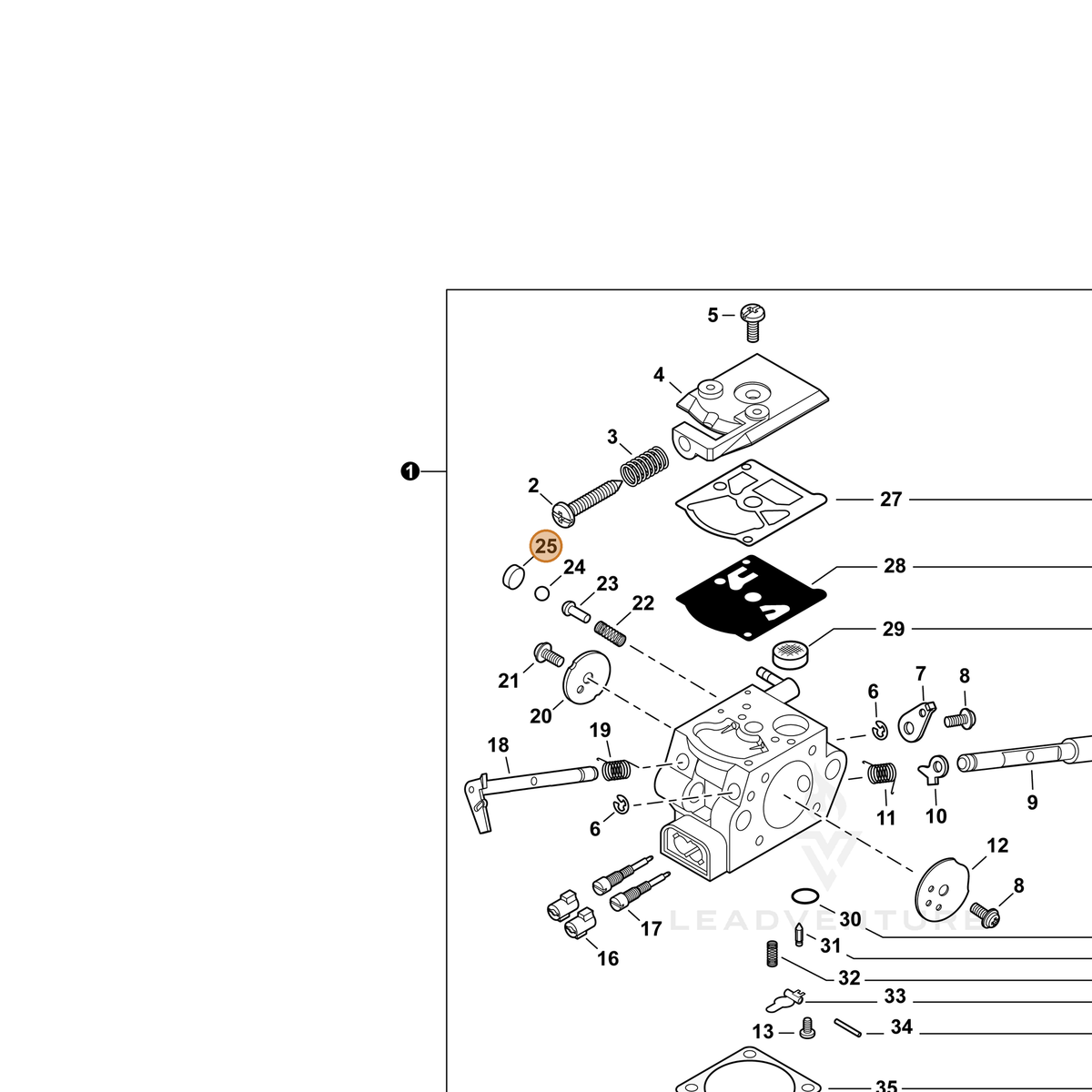 ECHO part P003005090 — IPL diagram snippet (6x zoom, amber highlight)
