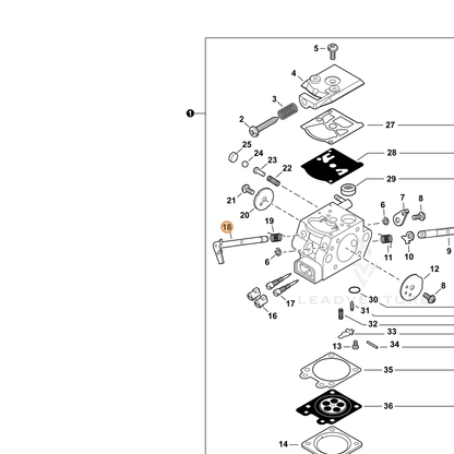 ECHO part P003005240 — IPL diagram snippet (6x zoom, amber highlight)