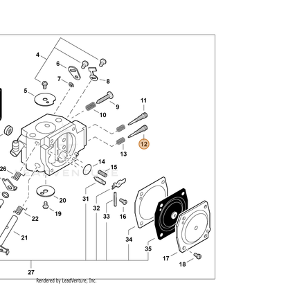 ECHO part P003005280 — IPL diagram snippet (6x zoom, amber highlight)