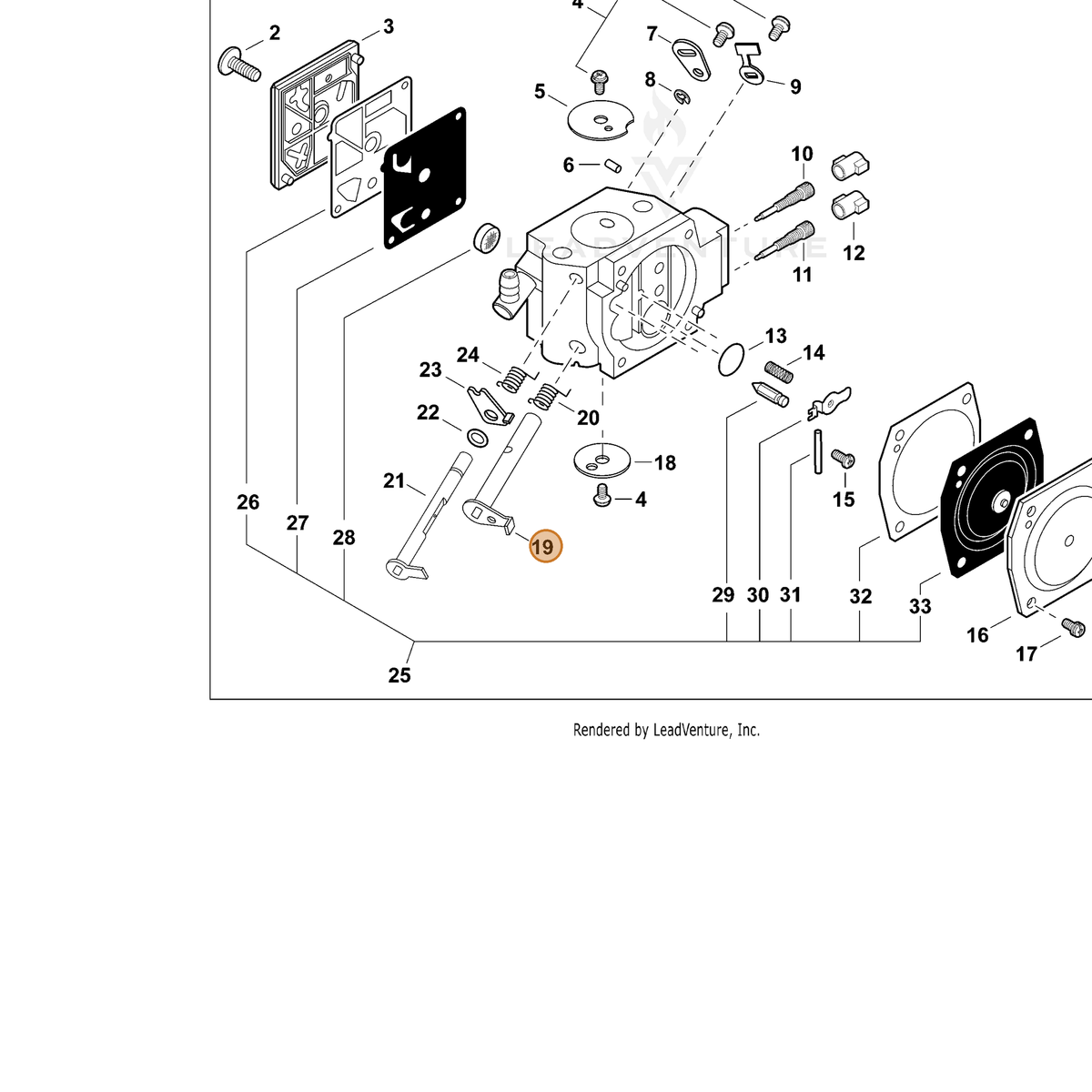 ECHO part P003005380 — IPL diagram snippet (6x zoom, amber highlight)