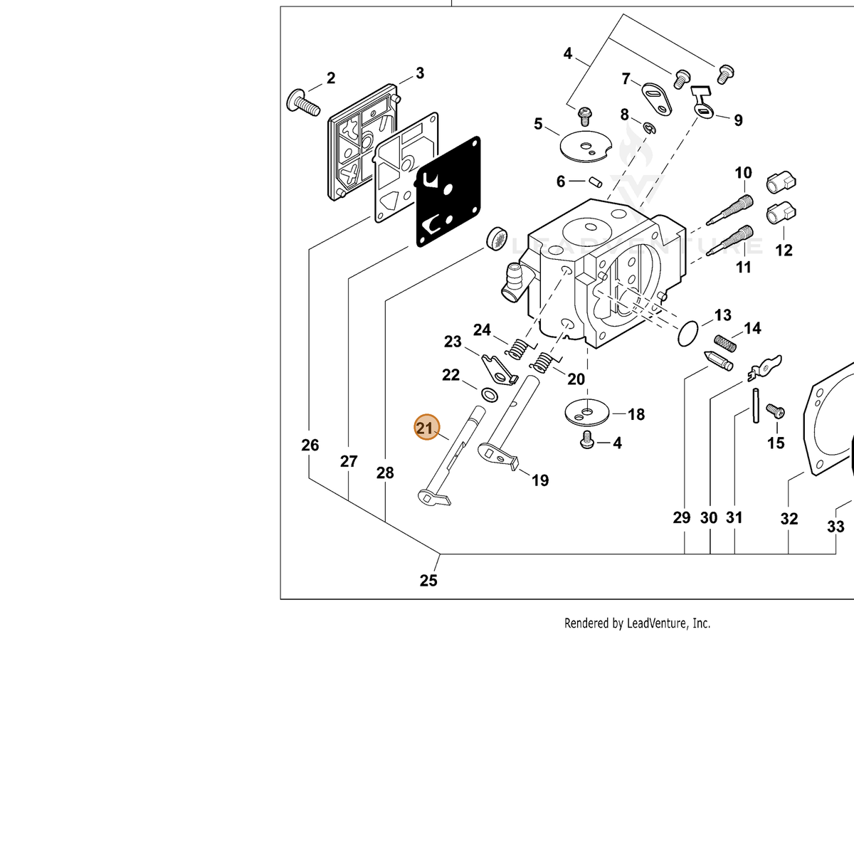 ECHO part P003005390 — IPL diagram snippet (6x zoom, amber highlight)