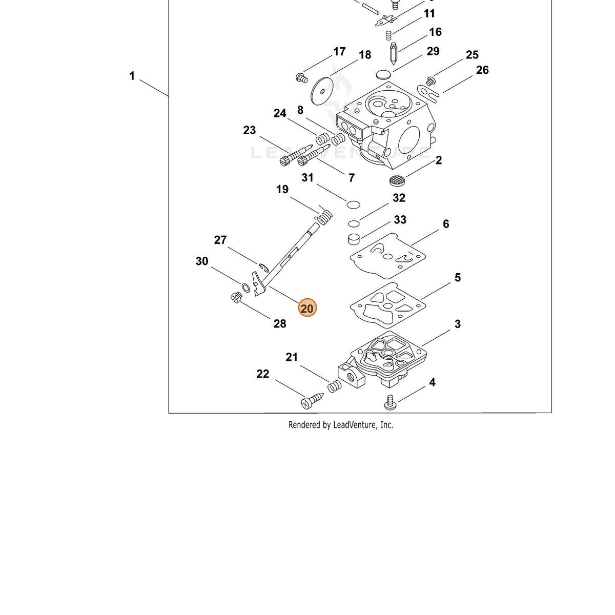 ECHO part P003005410 — IPL diagram snippet (6x zoom, amber highlight)