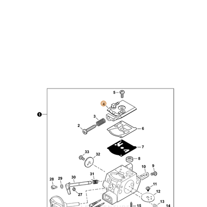 ECHO part P003005450 — IPL diagram snippet (6x zoom, amber highlight)