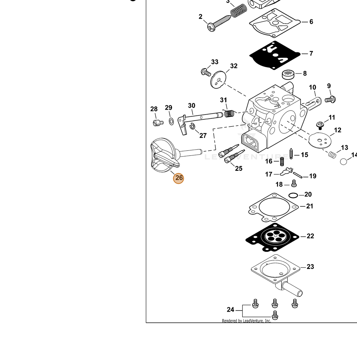 ECHO part P003005470 — IPL diagram snippet (6x zoom, amber highlight)