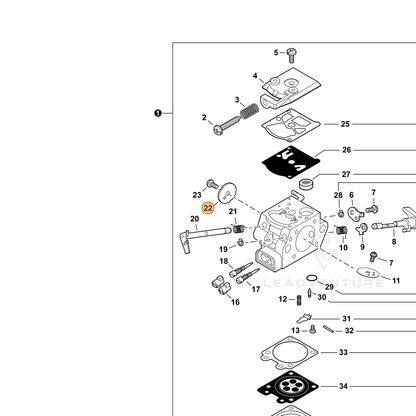 ECHO part P003005750 — IPL diagram snippet (6x zoom, amber highlight)