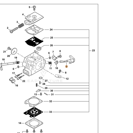 Echo part P003005810 — IPL diagram snippet (6x zoom, amber highlight)