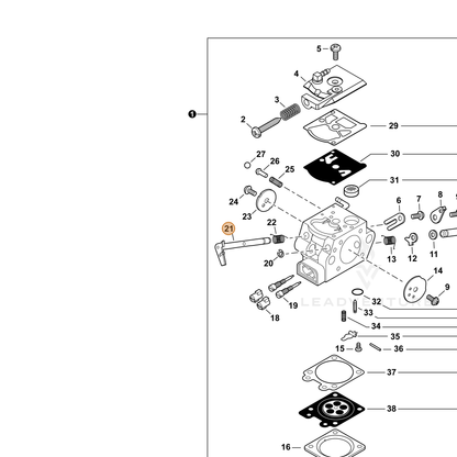 ECHO part P003005840 — IPL diagram snippet (6x zoom, amber highlight)