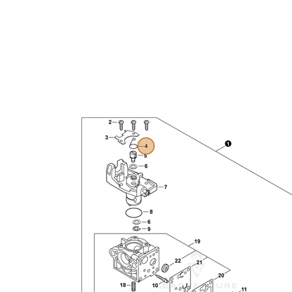 ECHO part P003005890 — IPL diagram snippet (6x zoom, amber highlight)
