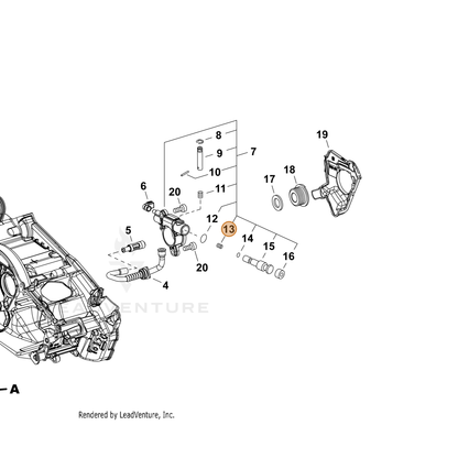 ECHO part P003006000 — IPL diagram snippet (6x zoom, amber highlight)