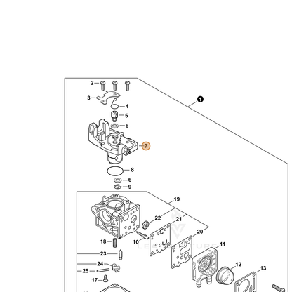 ECHO part P003006140 — IPL diagram snippet (6x zoom, amber highlight)