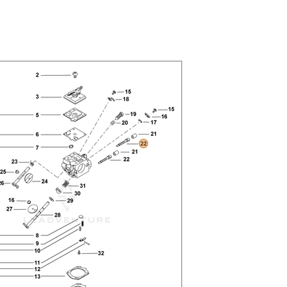 ECHO part P003006160 — IPL diagram snippet (6x zoom, amber highlight)
