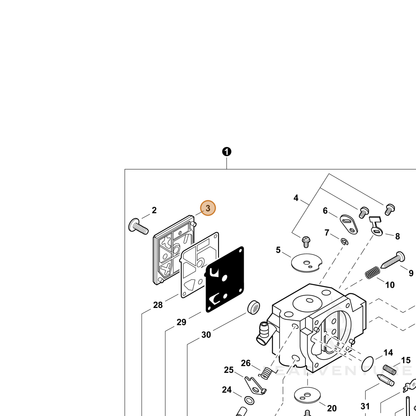 ECHO part P003006440 — IPL diagram snippet (6x zoom, amber highlight)