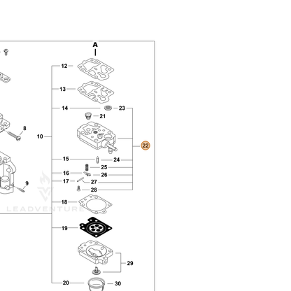 ECHO part P003006580 — IPL diagram snippet (6x zoom, amber highlight)
