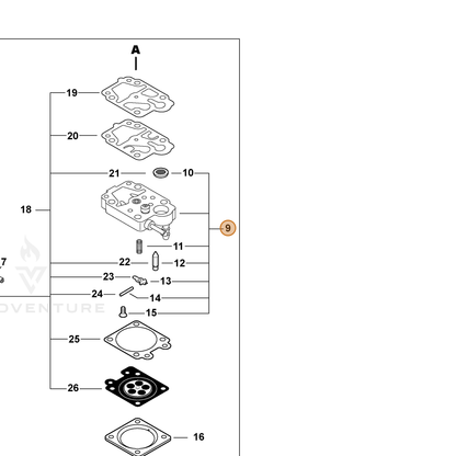 ECHO part P003006600 — IPL diagram snippet (6x zoom, amber highlight)