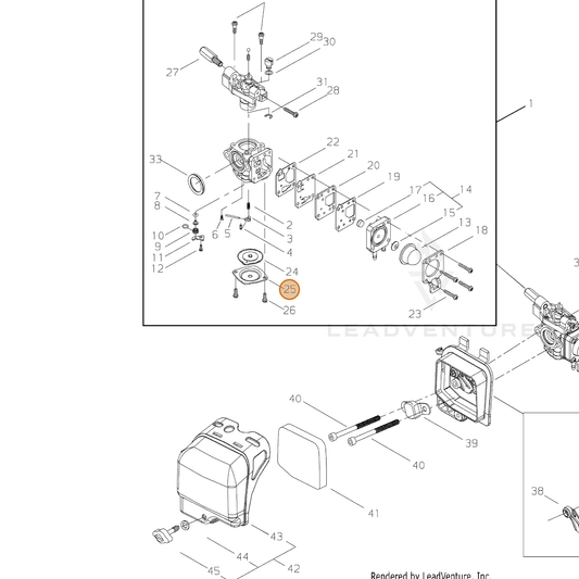 Echo part P004000320 — IPL diagram snippet (6x zoom, amber highlight)